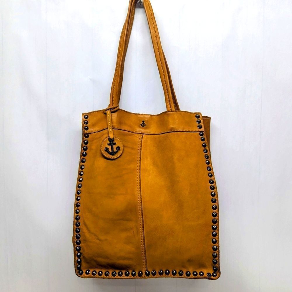 HARBOR 2ND | Studded Leather Anchor Tote Shopper